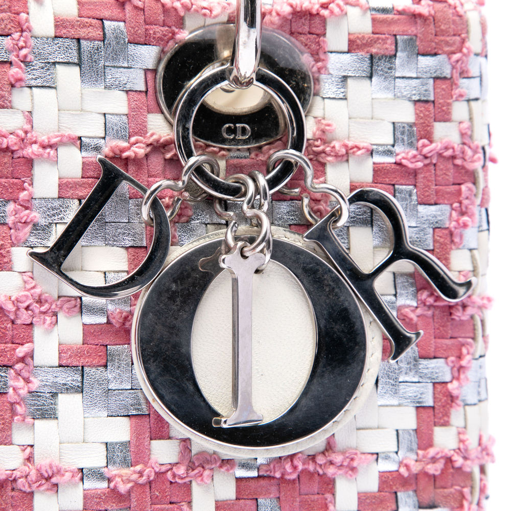 Pre-Loved Dior Medium Lambskin And Tweed Lady Dior - Picture 5 of 6